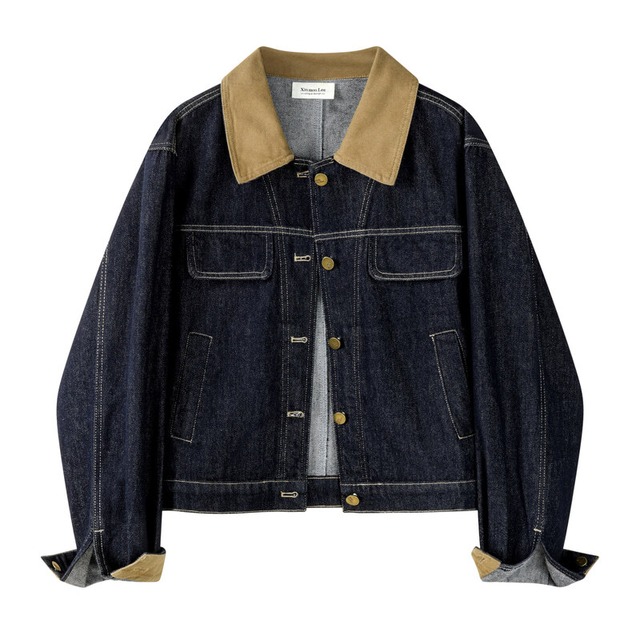 Accent collar denim jacket　M1300