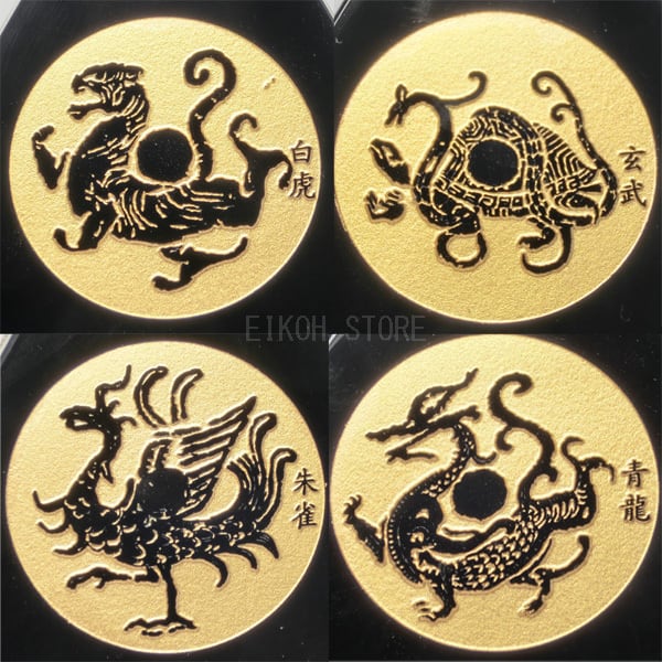 天然 黒曜 四神 ピラミッド (小サイズ)【 青龍 / 朱雀 / 白虎 / 玄武