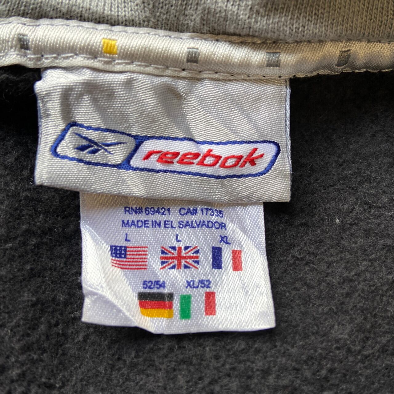 00年代 Reebok リーボック 切り替えデザイン スウェットパーカー