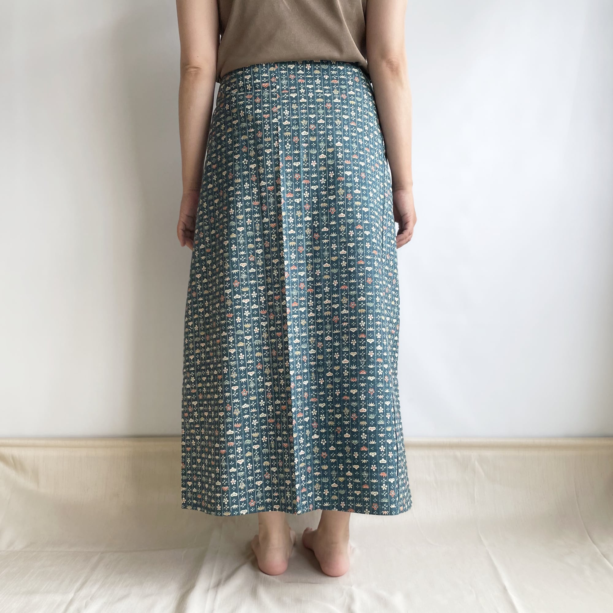 1点もの Unique item】四角布のスカート 着物リメイク, Square cloth 