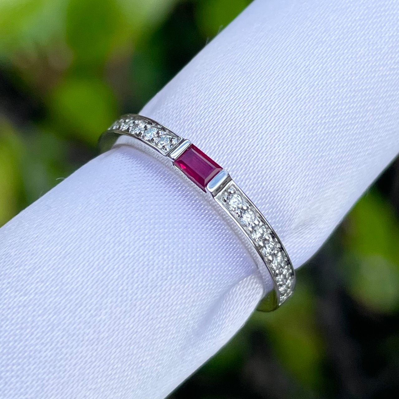 Baguette Ruby & Diamond Ring