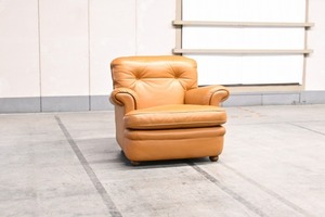 イタリア製 Poltrona Frau 70万 本革 1人掛けソファa シングルソファ 1P 総革 モダン 高級 レザー ポルトローナフラウ【中古家具/中古インテリア/USED家具ユーズド家具/リサイクル】