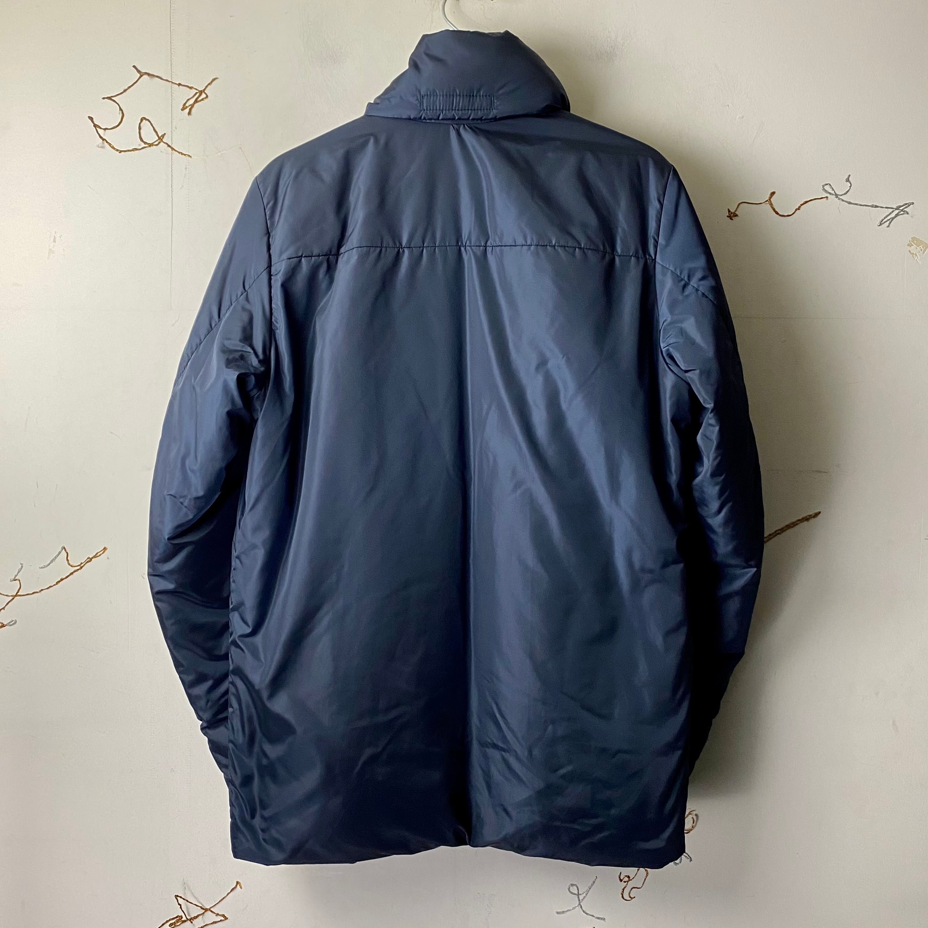 PRADA SPORT dark blue metallic nylon padding jacket | NOIR ONLINE