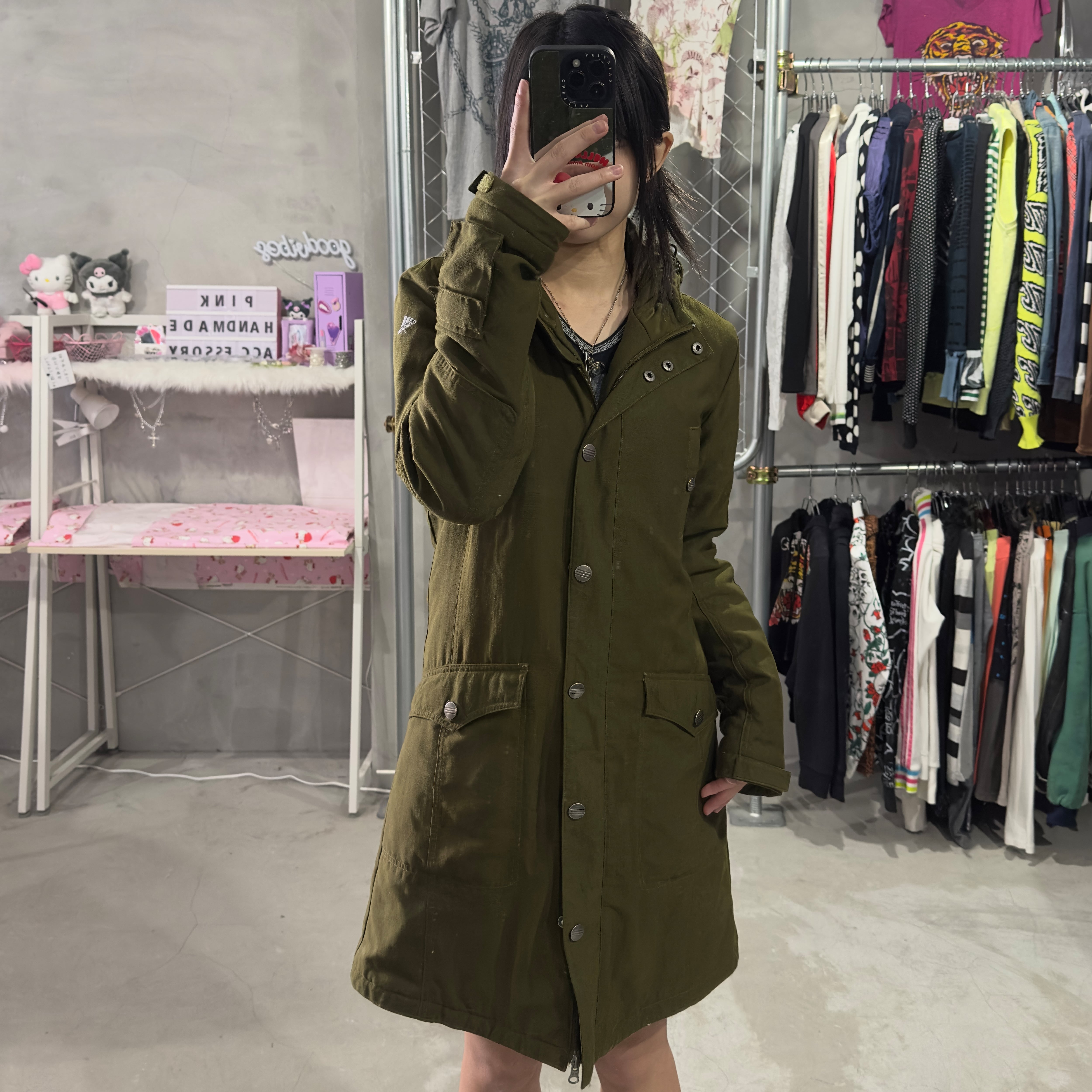 グランジ ファーモッズコート カーキ | Pay ID