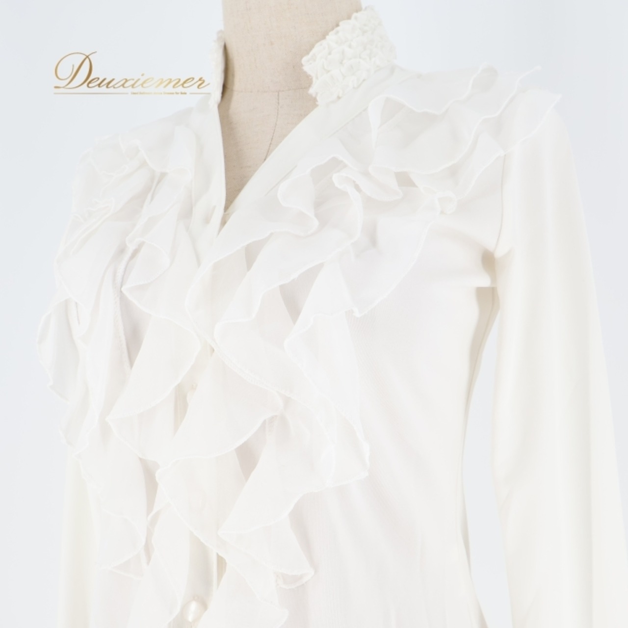 フラメンコ 衣装 トップス ブラウス 白 長袖 フリル レース ICHIOKU イチオク 無地 ダンス パーティ 発表会 ホワイト系 フラメンコ衣装 トップス 可愛い 大人用 衣装 高級感 おしゃれ ダンス衣装 スタイリッシュ 柔らかい シンプル