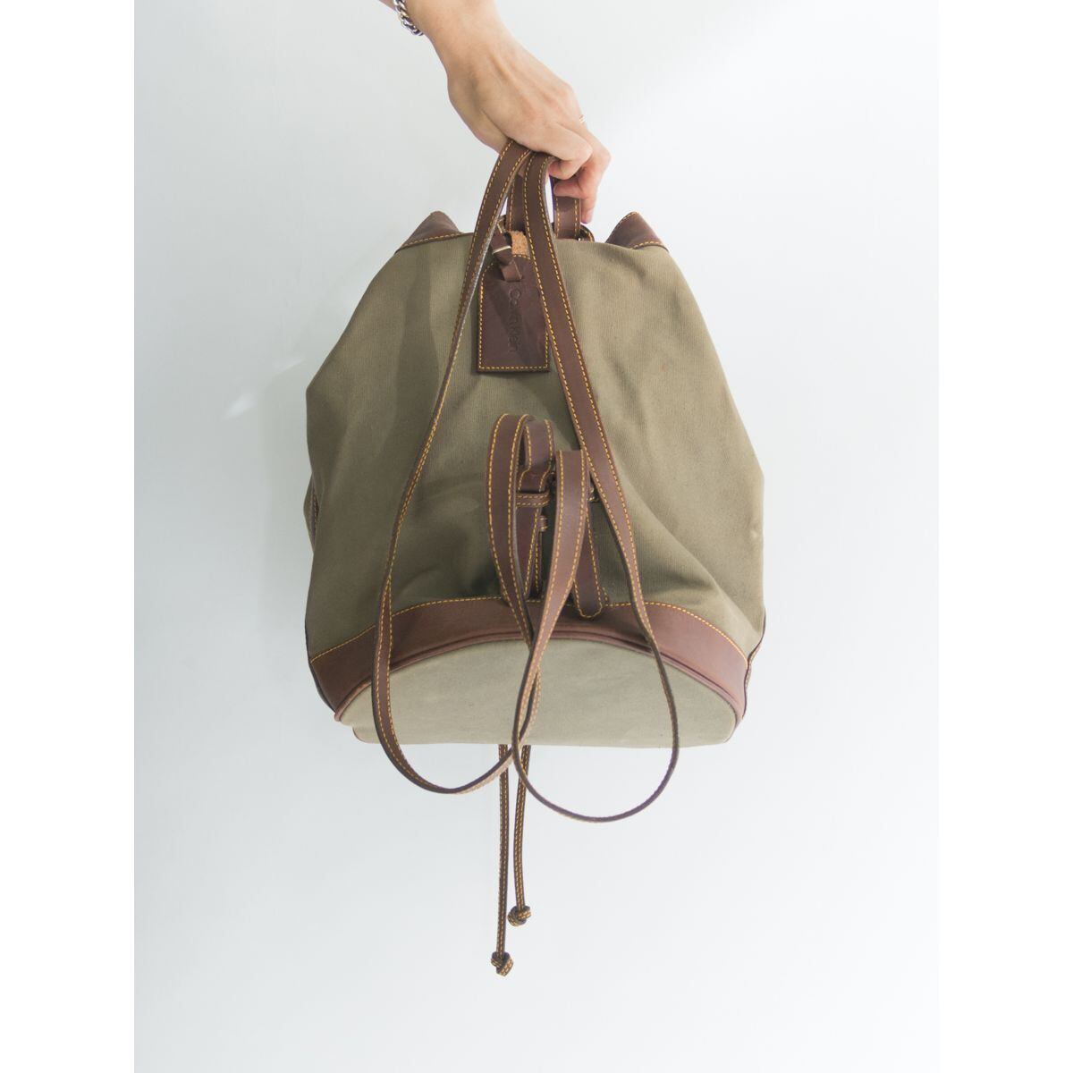 【Calvin Klein】 canvas backpack（カルバンクライン キャンバス レザー バックパック）8e