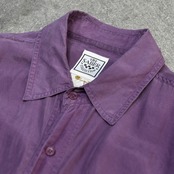 double pocket purple silk shirt