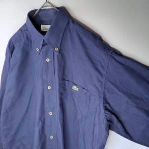 フレラコ　長袖　BDシャツ　刺繍ロゴ　フランス製　ユーロ古着　ネイビー　38