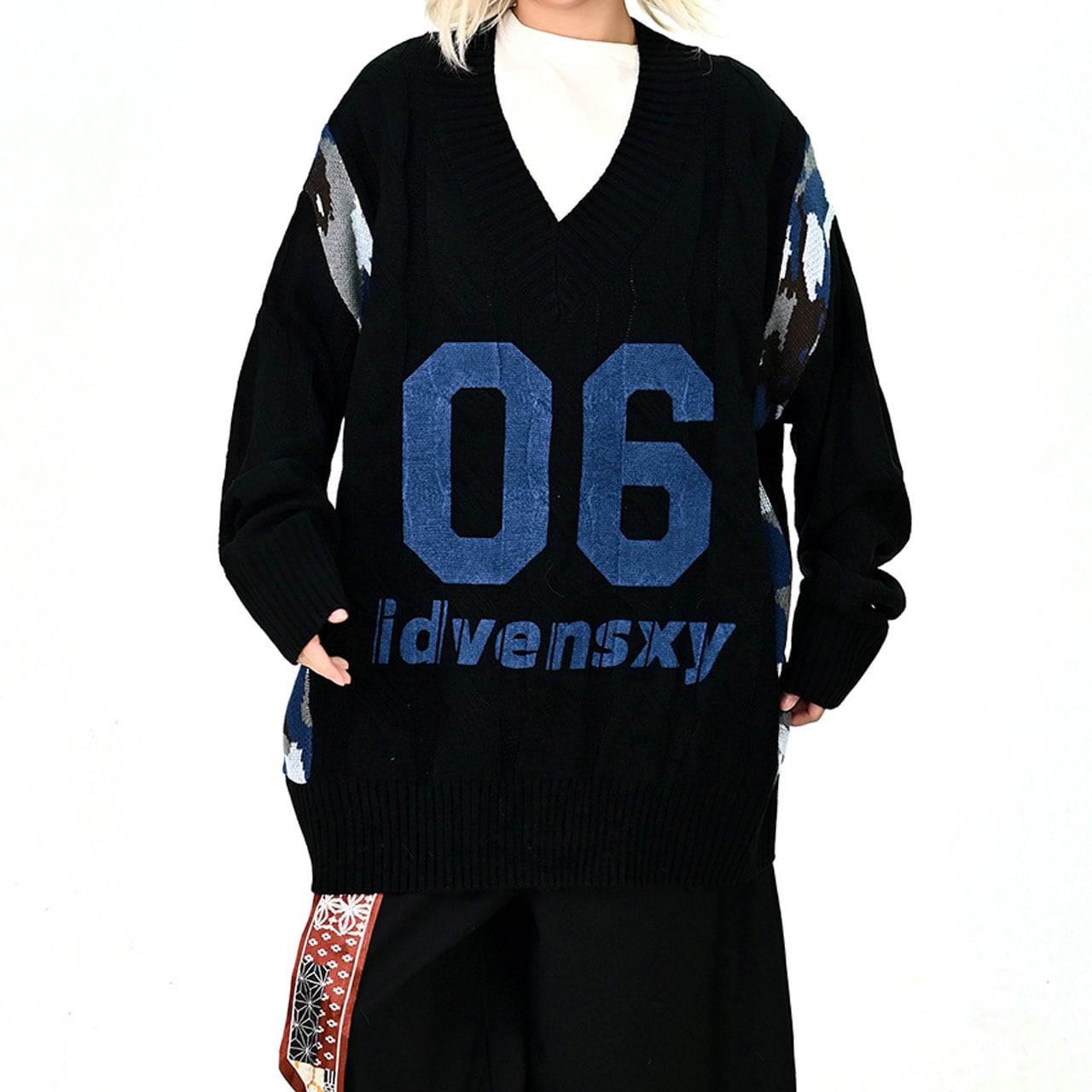 ナンバリングカレッジニット 2col R01193