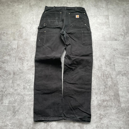 USA製 ブラック ダブルニー Carhartt B01-BLK 34×34 詳細写真2