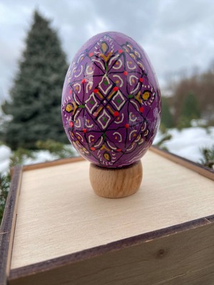装飾用プィサンカ（イースターエッグ）with stand　コロミヤ博物館モデル