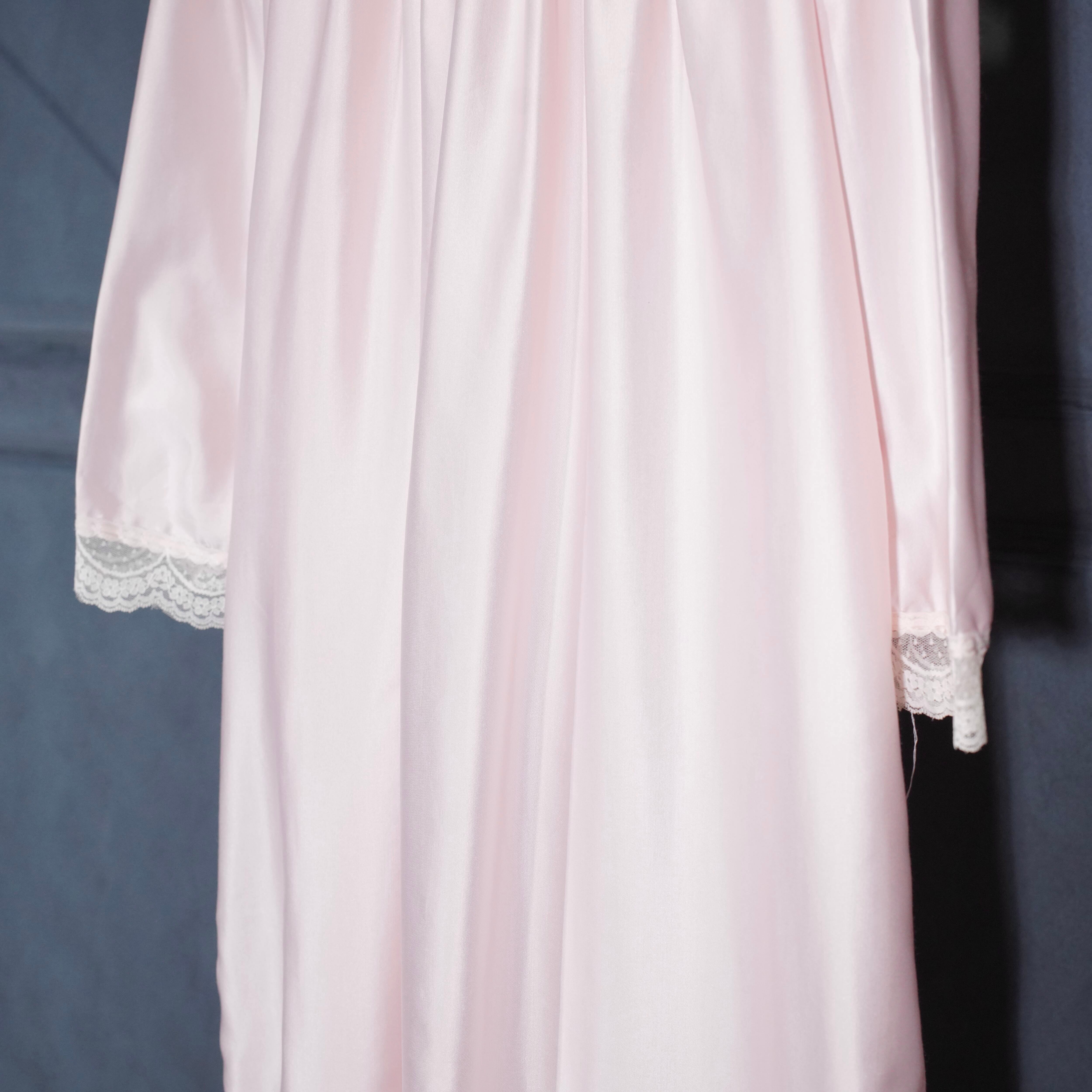 80's USA VINTAGE Christian Dior LACE RIBBON DESIGN NIGHTY DRESS