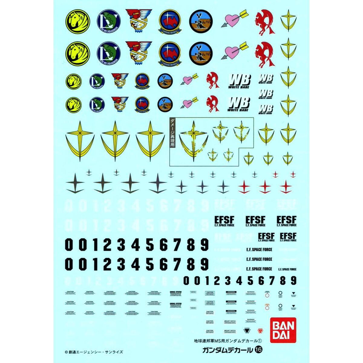 BANDAI ガンダムデカール No.16 地球連邦軍MS用1 | みんなの工作