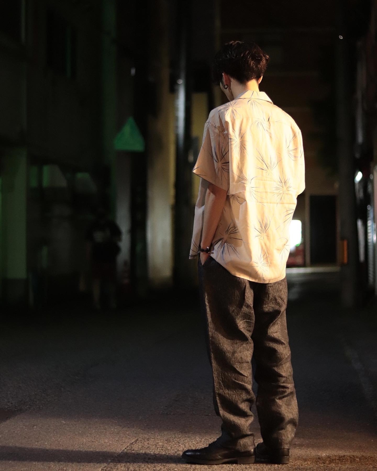 ANACHRONORM/アナクロノーム FIREWORKS S/S TUCK OPEN COLLAR SHIRT