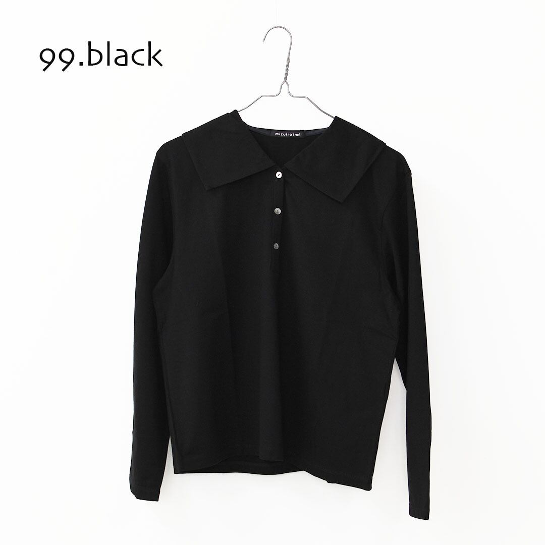 mizuiro ind [ミズイロ インド] wide collar polo shirt [3-210053