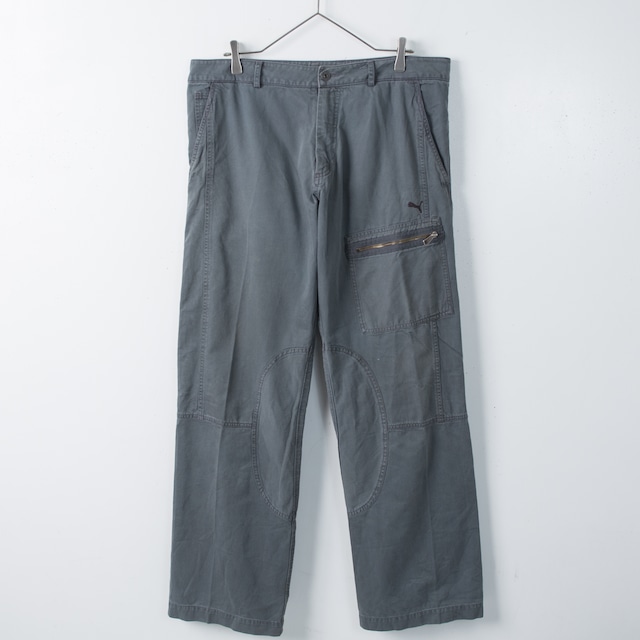 1990-00s vintage "PUMA" pocket designed fade cotton trousers / From EUROPE