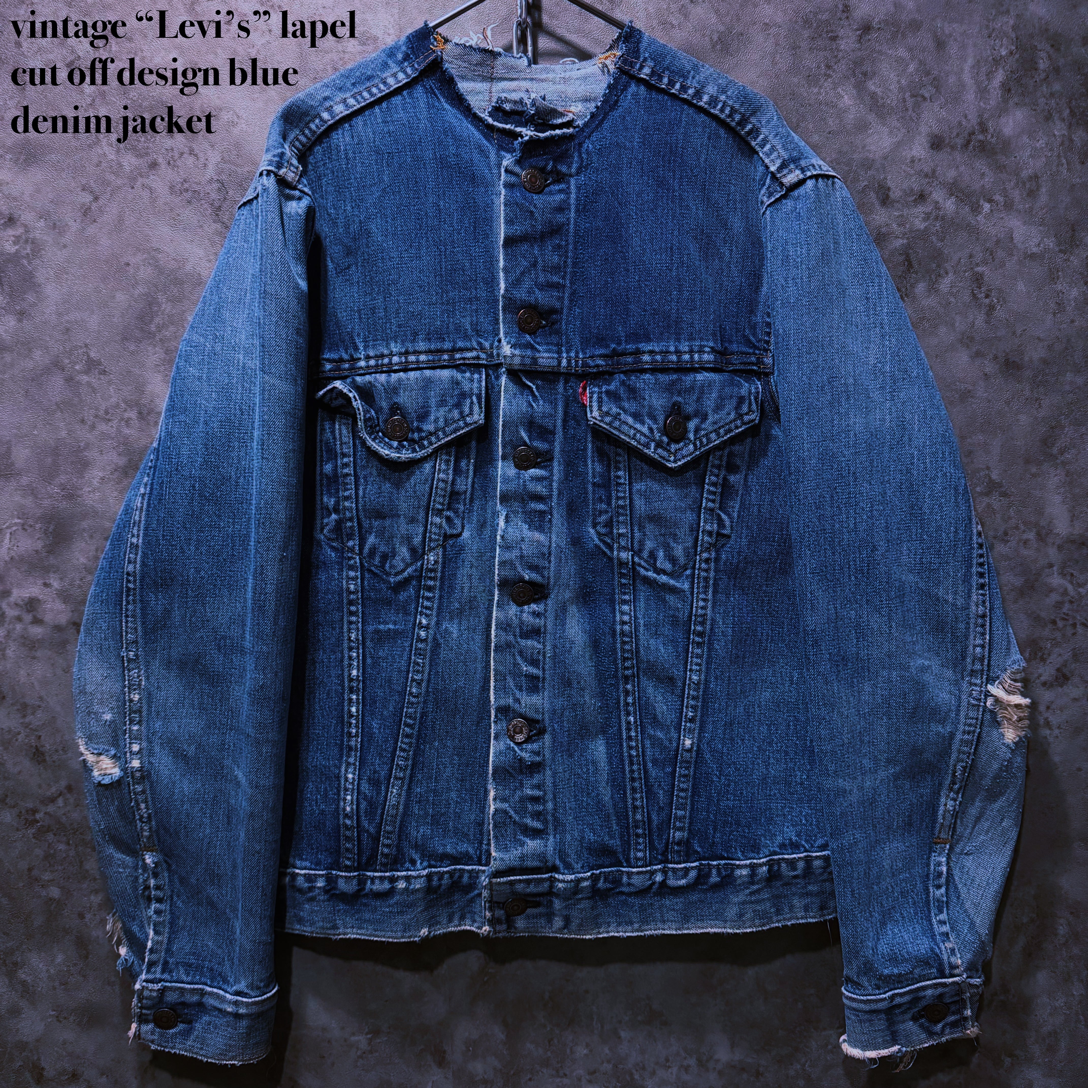 【doppio】vintage “Levi’s” lapel cut off design blue denim jacket