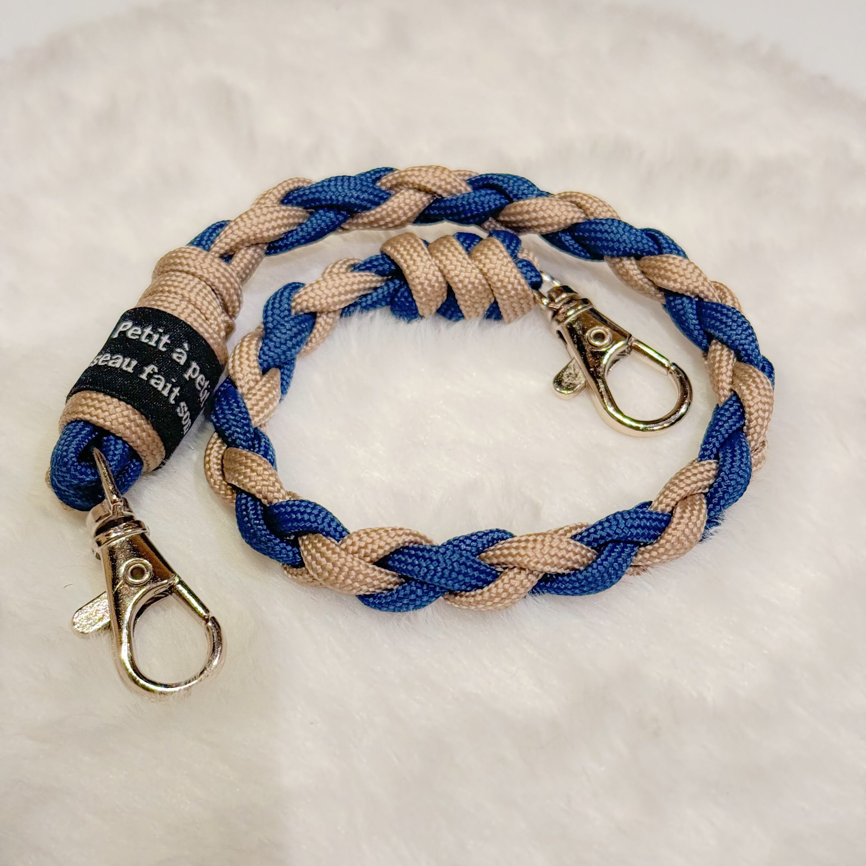 SMART ROPE ストラップ　ベージュ×ネイビー カメラストラップ パラコード 携帯ストラップ ケータイアクセサリー