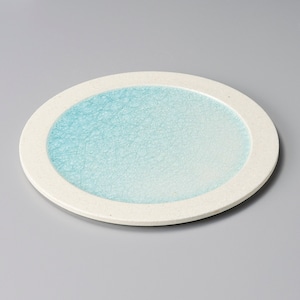 クリスタル青22㎝丸皿 [22×1　700]【春が来た】