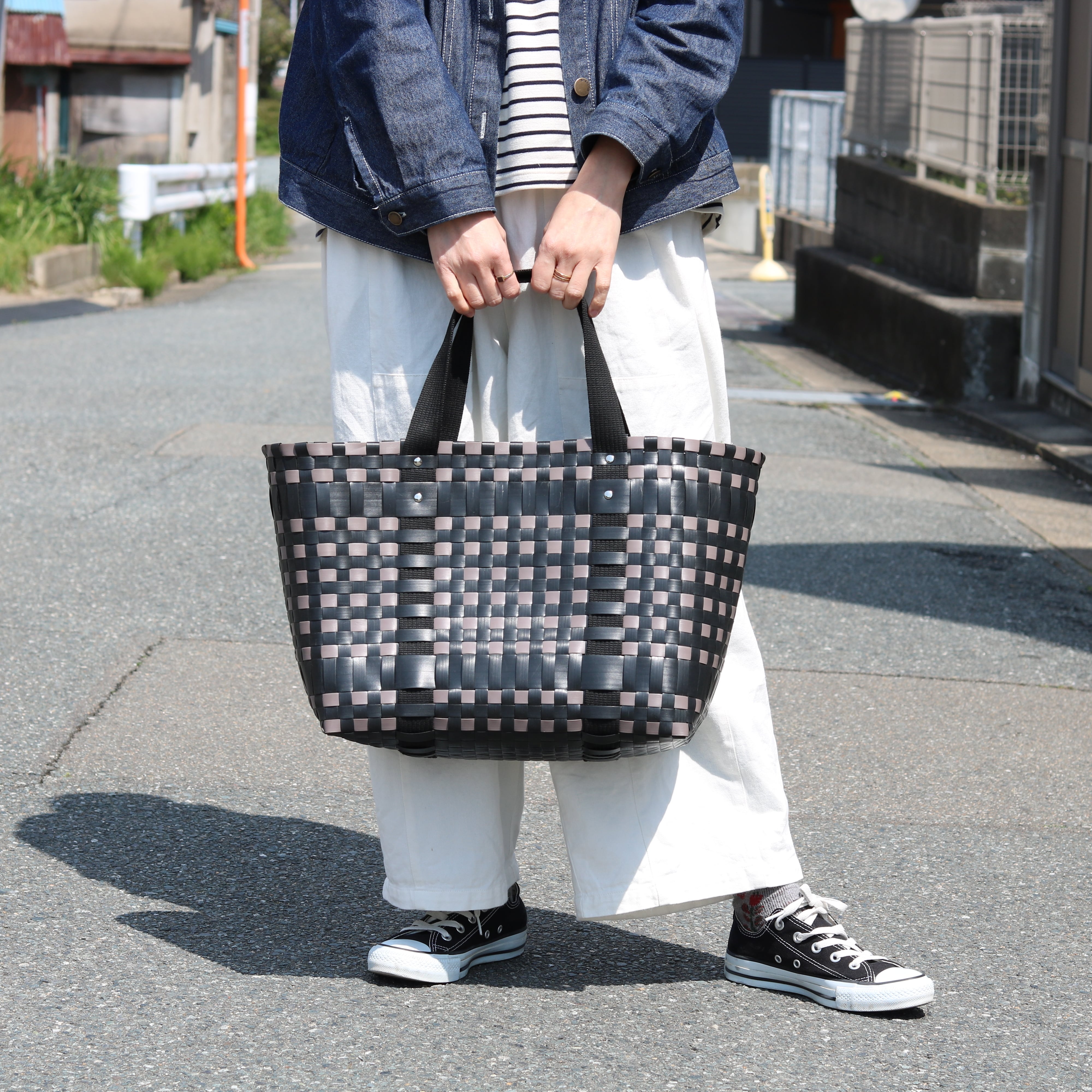 shesay ブロックチェック 保冷ポーチ付きバッグ（L） | Zakka so-la