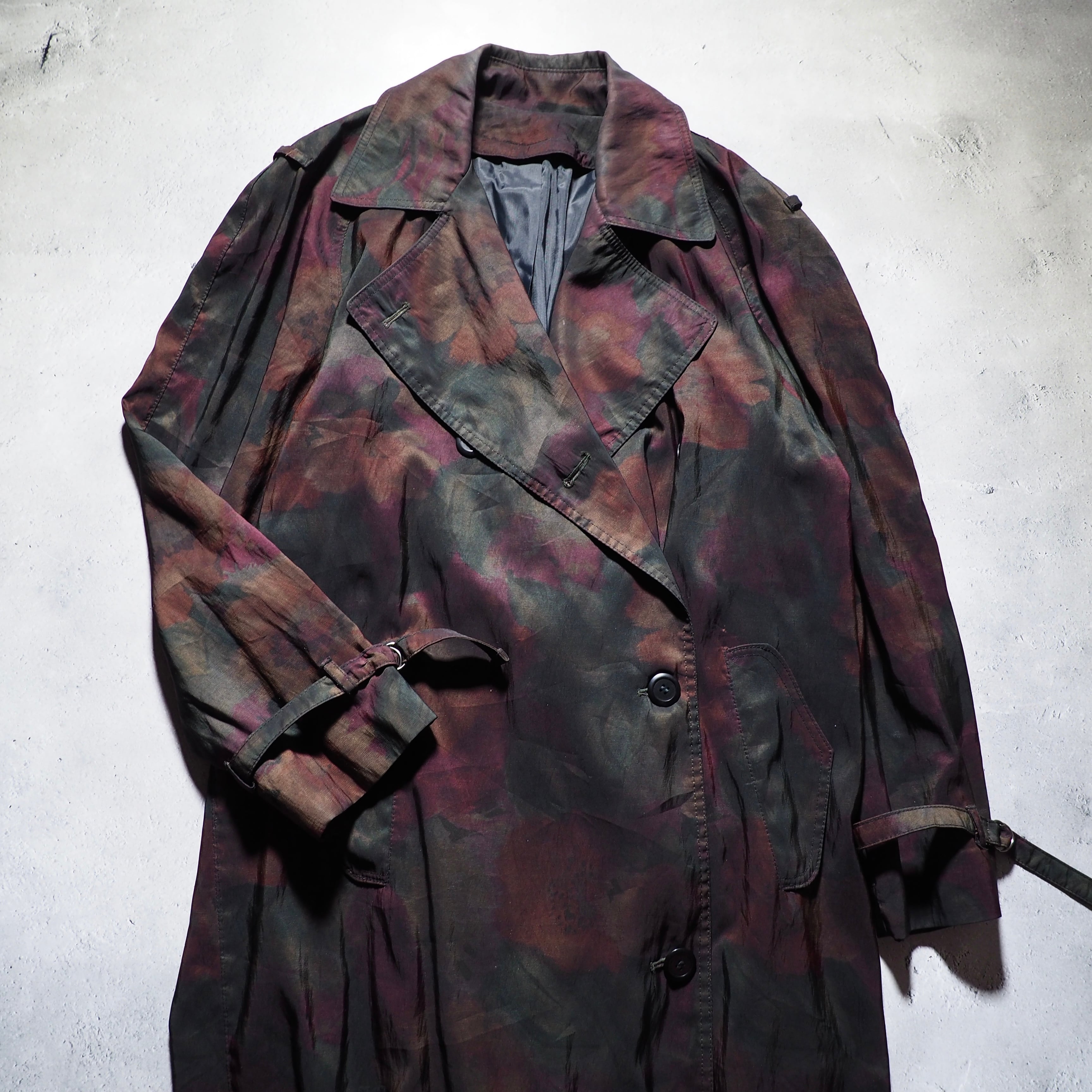 1990s Beautiful Bewitching Flower painted vintage Spring long coat (made in Usa)