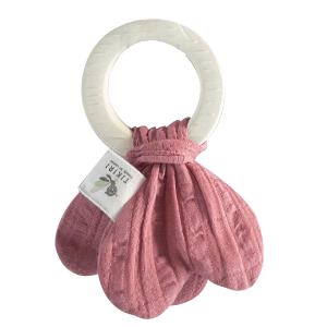 Organic Comforters with Rubber Teether (with Muslin)Pink_97009
