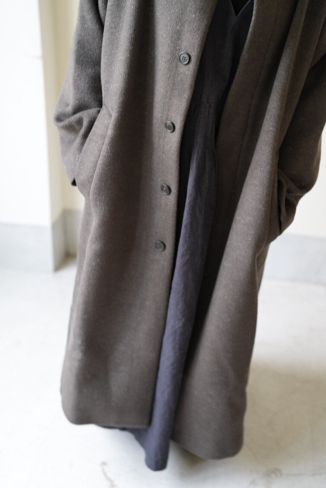 Cristaseya OVERSIZED COAT WITH LEATHER PATCH | TOMMY'S KURAMAE