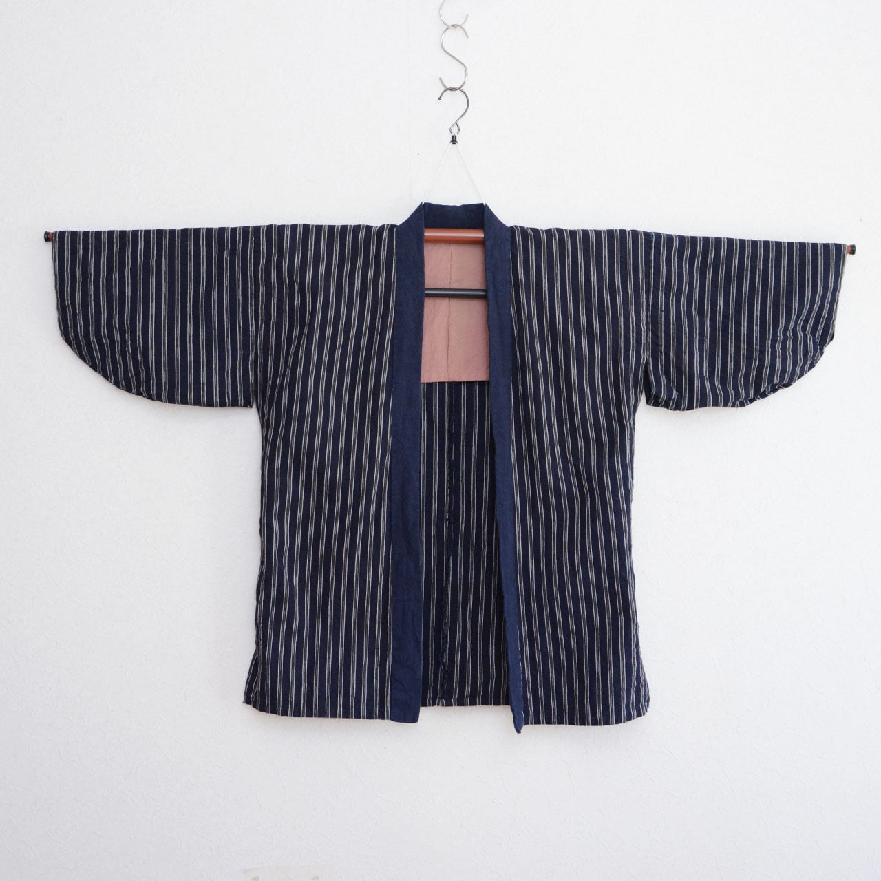 野良着 藍染襟 木綿 縞模様｜昭和初期〜中期｜ハンドメイド・リメイク