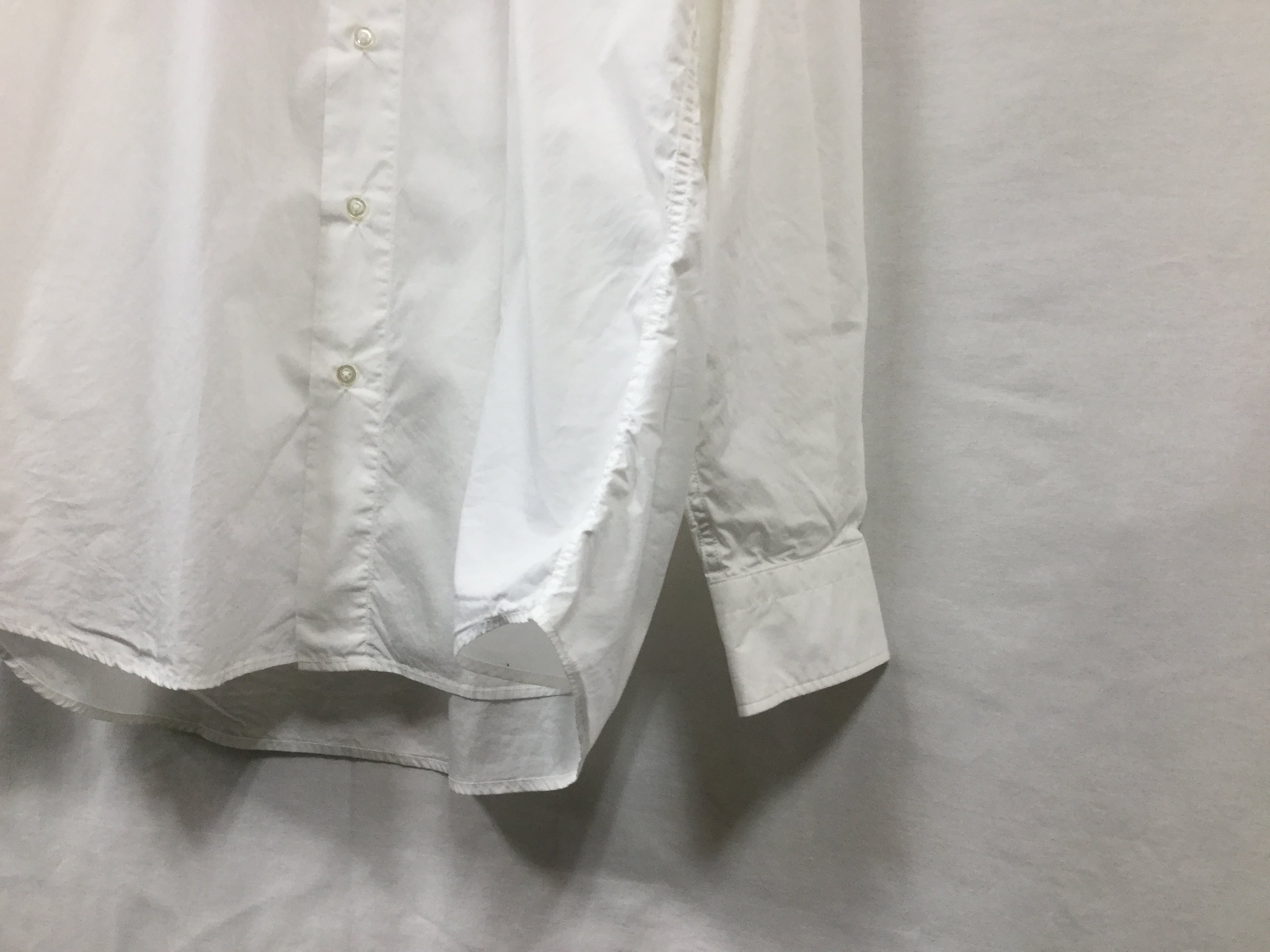 CIOTA “ スビンコットンタイプライターバンドカラーシャツ” WHITE