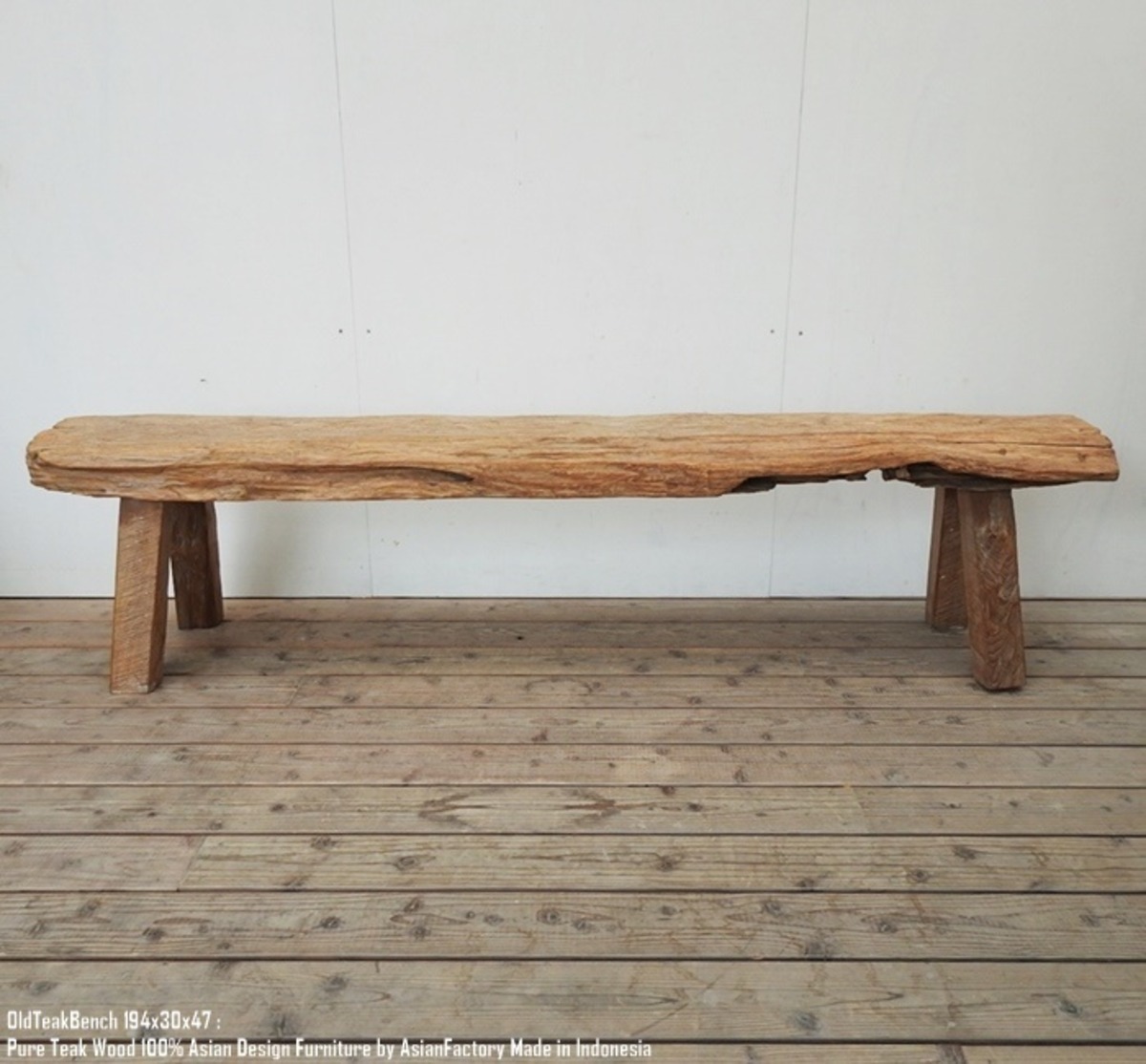 超極厚 一点物 オールドチークベンチ 194cm×30cm×47cm 木製 木 