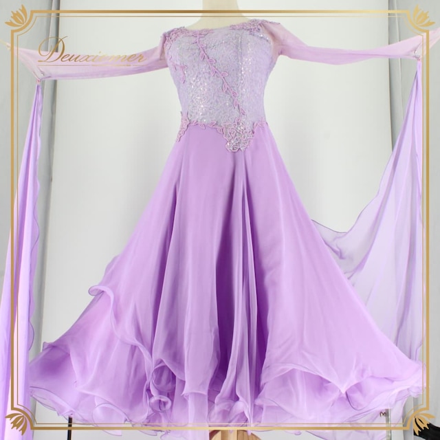 社交ダンス 衣装 スタンダード ドレス ワンピース パーティドレス Sekine ダンス衣装 パープル系 シルバー系 紫 レース スパンコール 長袖 リュック? 社交ダンス 衣装 スタンダード ドレス ワンピース パーティドレス Sekine ダンス衣装 パープル系 シルバー系 紫 レース スパンコール 長袖 リュック?