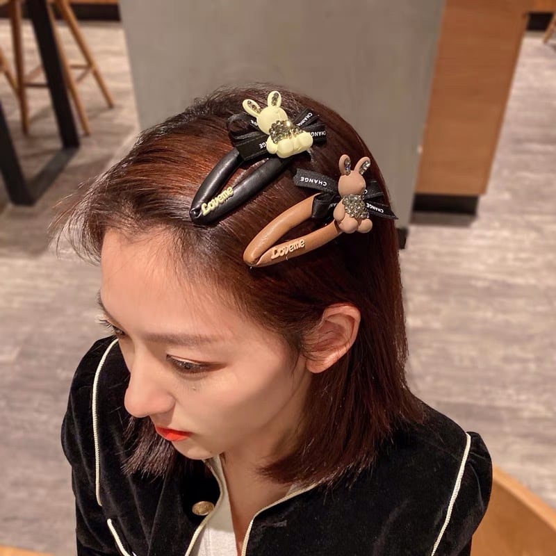 複数カラー】ファー ヘアピン うさぎ ハート ヘアピン ヘアクリップ