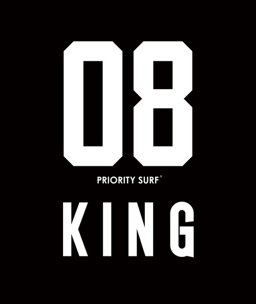 【ビッグシルエット 5.6oz バックプリント】 PRIORITY SURF® KING ロゴ Tシャツ ファミリー ペアTシャツ ブラックの商品画像3