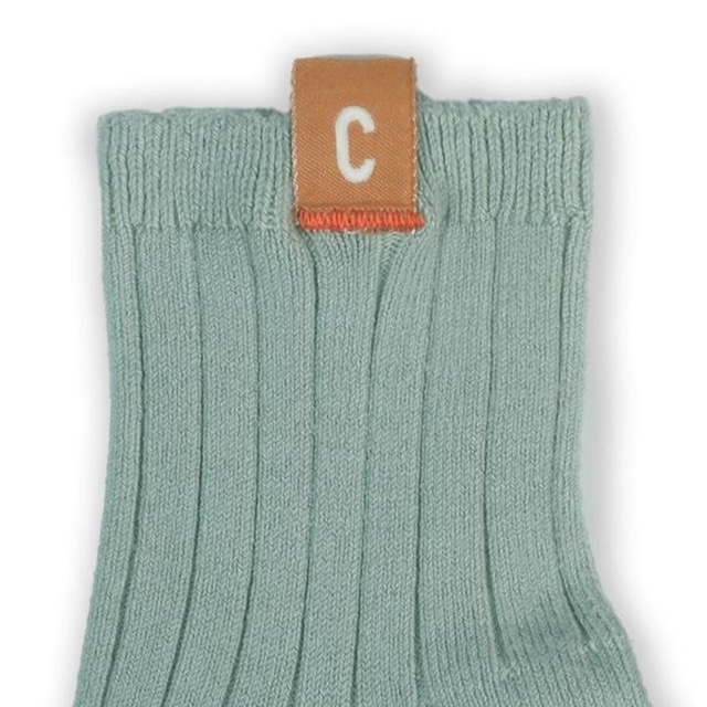 Collegien - Cyril Ribbed Ankle Socks with C Label / Aigue Marine
