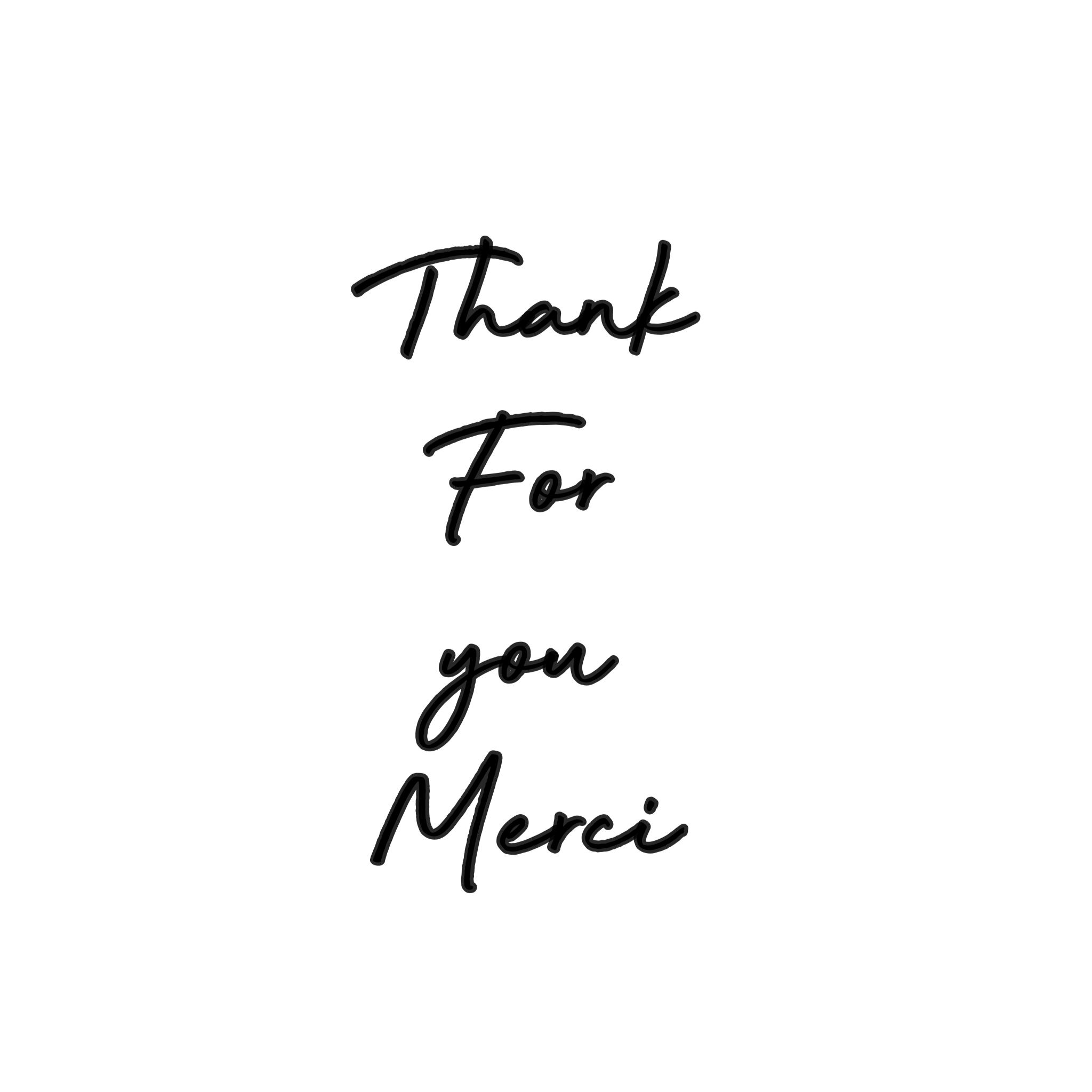 Thank , For ,you ,Merci 4点セット 文字スタンプ---T002 | Mercredi
