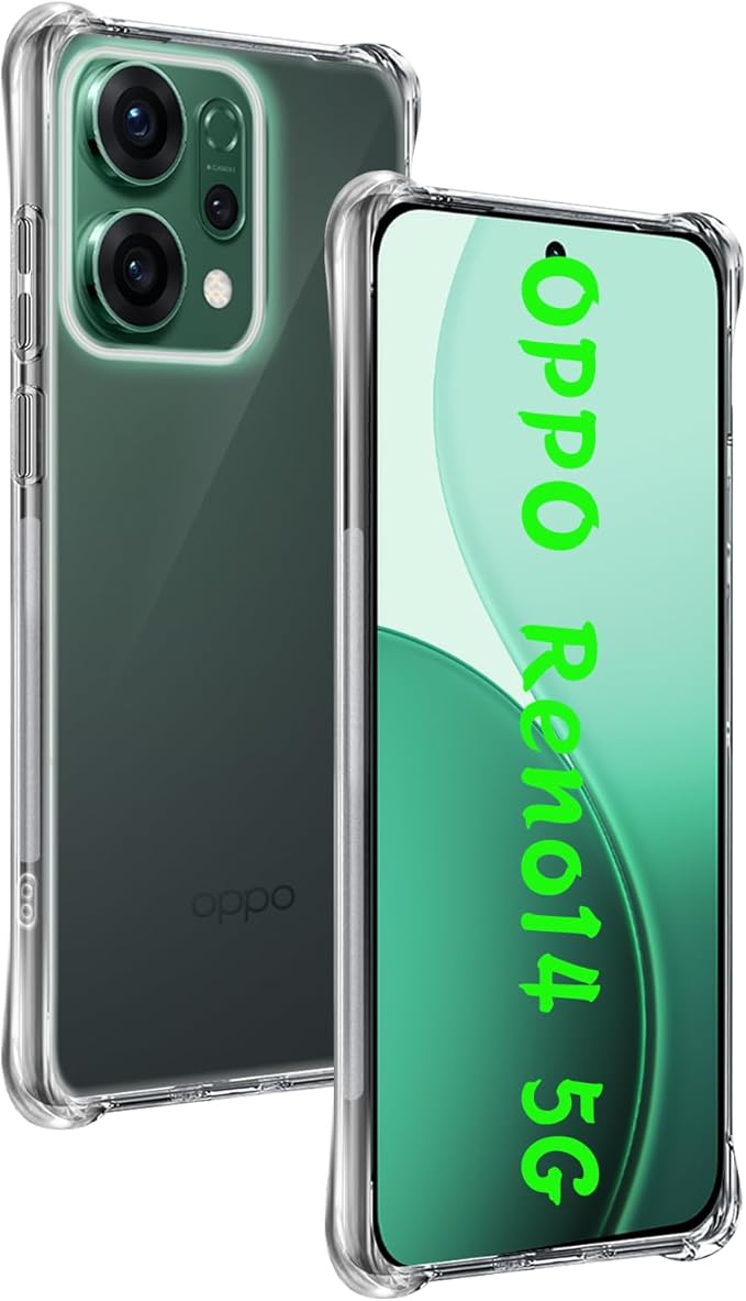 対応 OPPO Reno14 5G ケース 専用 透明 柔軟TPU素材 全面保護 耐衝撃