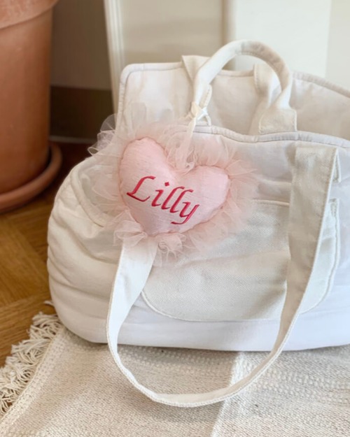 受注製作【settusettu】tutu Name tag  / pink 〔お名前刺繍〕