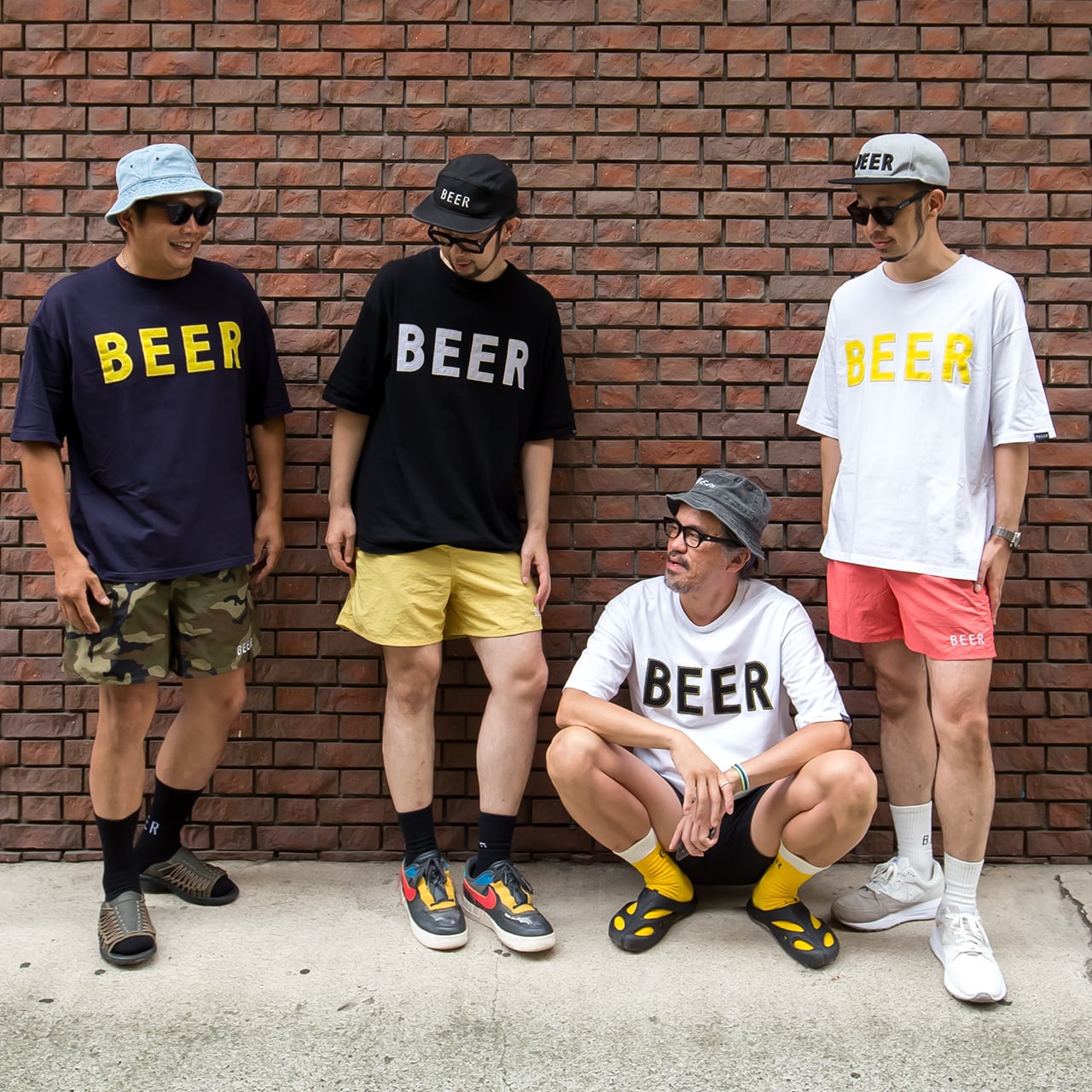 BEER アップリケロゴT イエロー | BEER