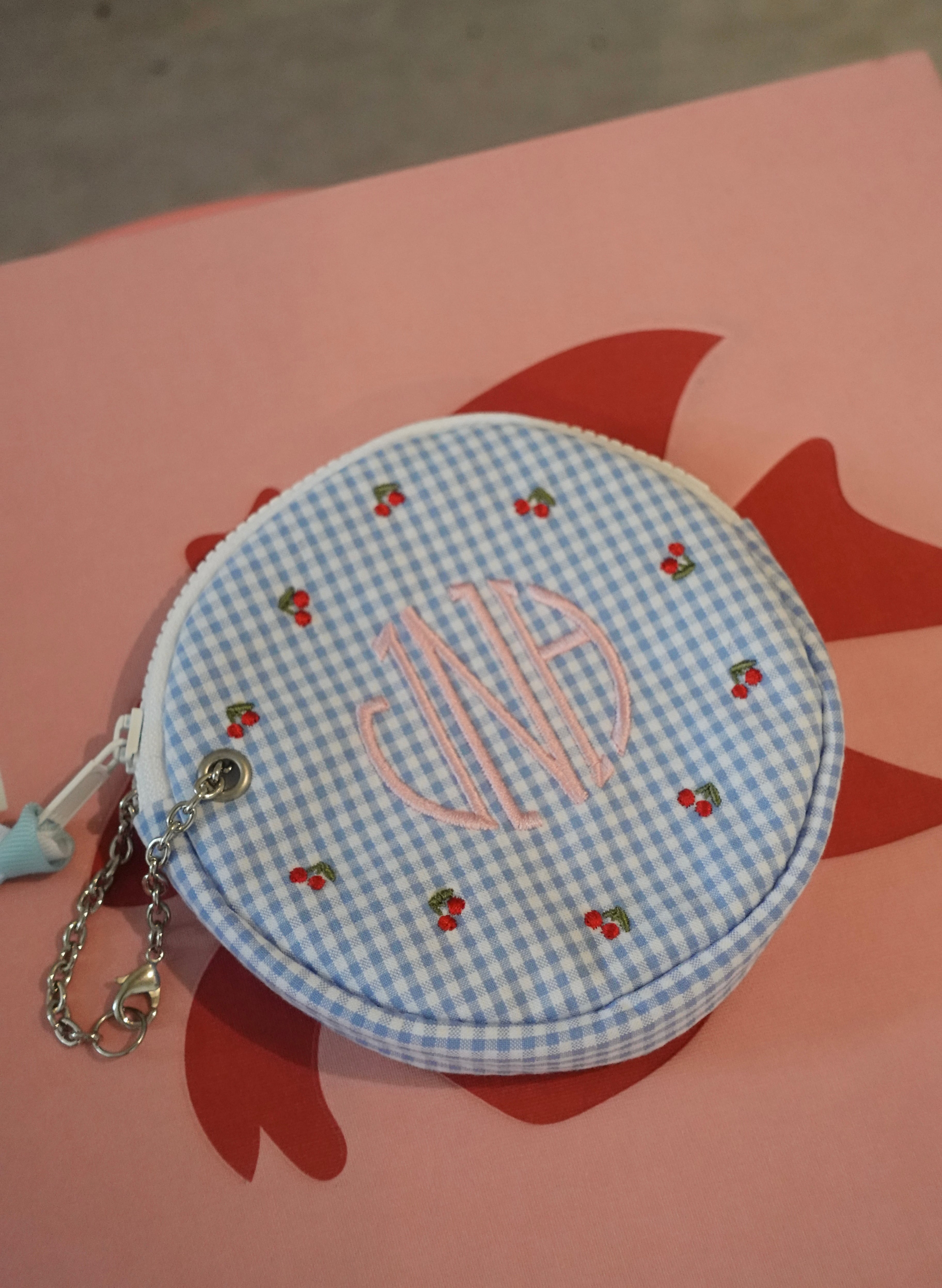 Coin Purse cherry with chain/Blue | J.N.Hearts