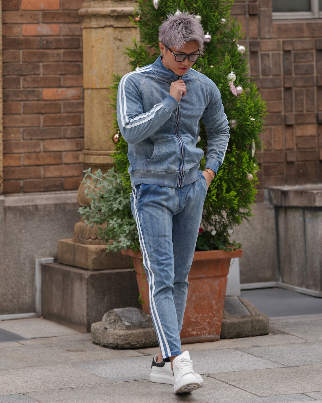 DENIM ZIP LINE JACKET【BEL25-216】