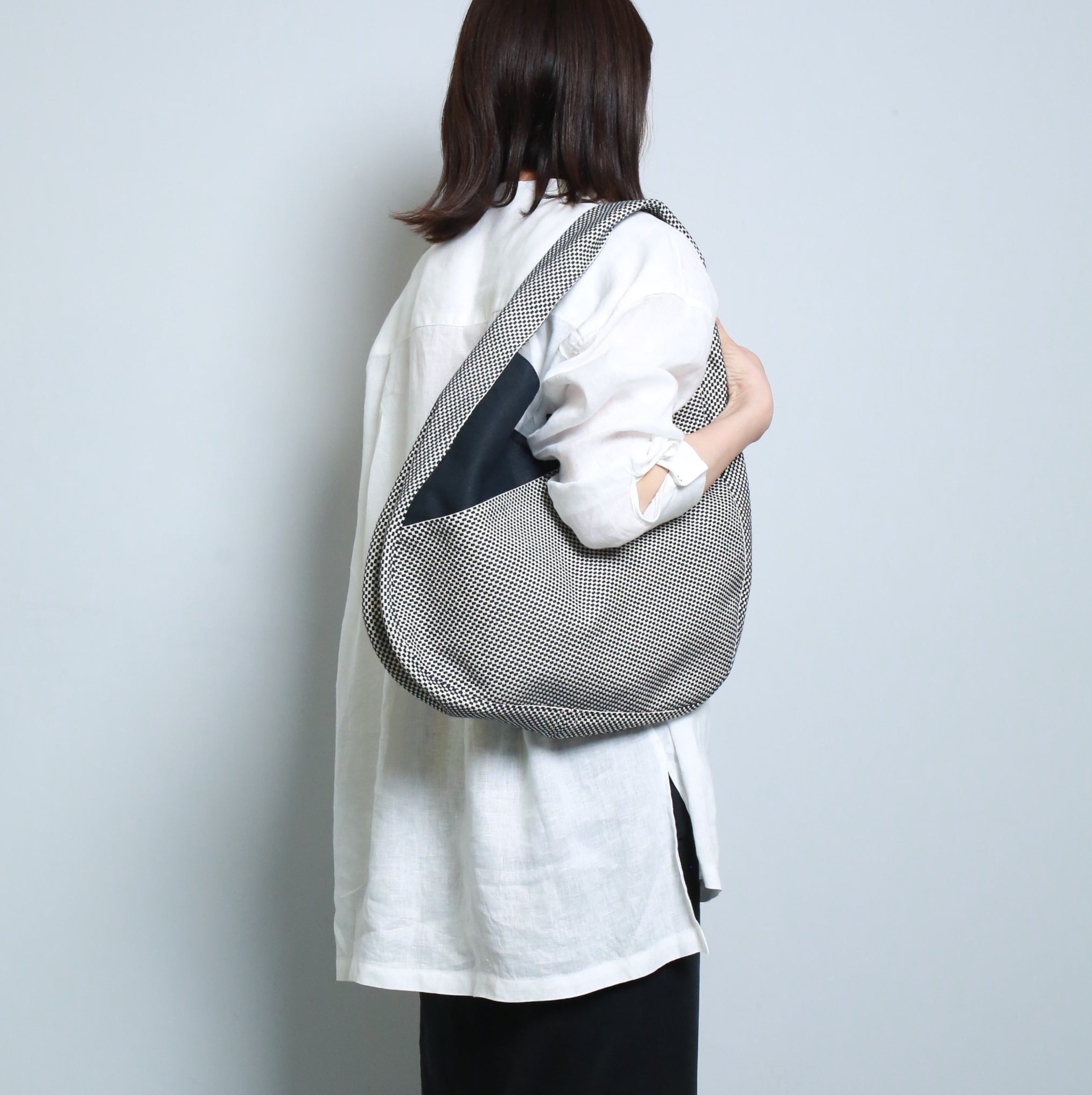 消防刺し子 異素材コンビバッグ sasicco グラニーバッグ