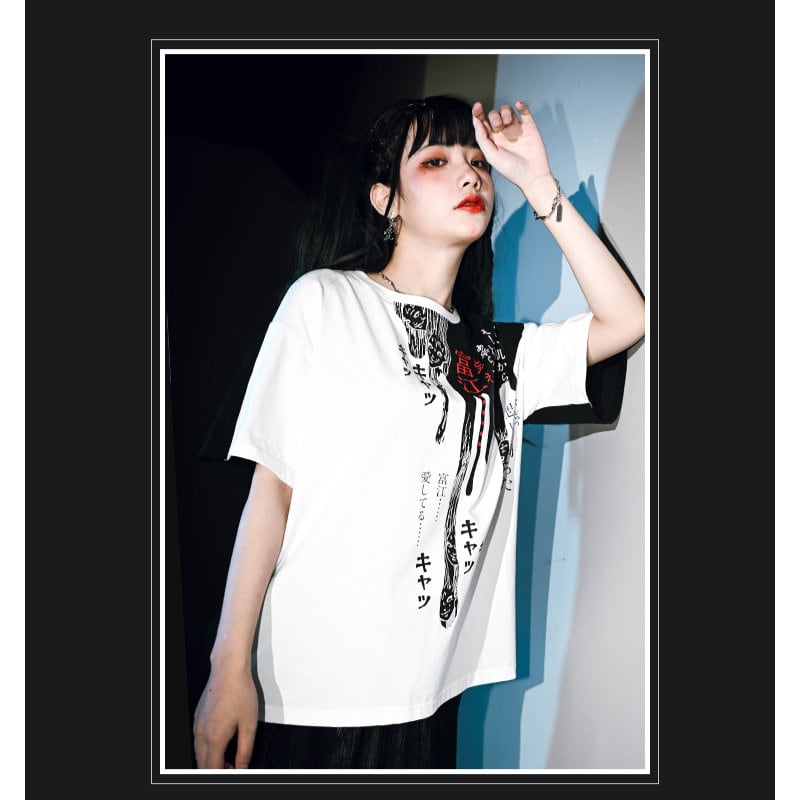 ゴスロリ通販 With U 再入荷 古怪舎 伊藤 潤二 富江 コラボ T