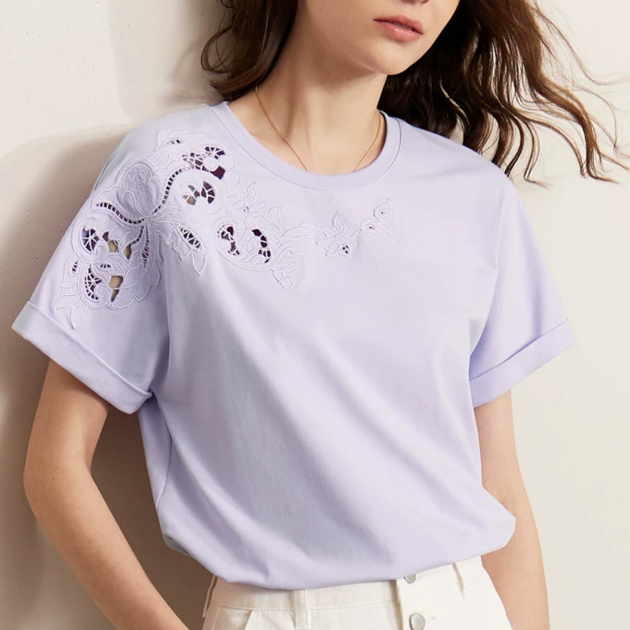 刺繍デザイン 半袖カットソー 3col 00106