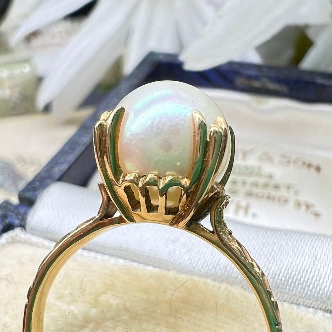 K18 真珠 昭和レトロヴィンテージリング Japanese vintage ring 〜和 