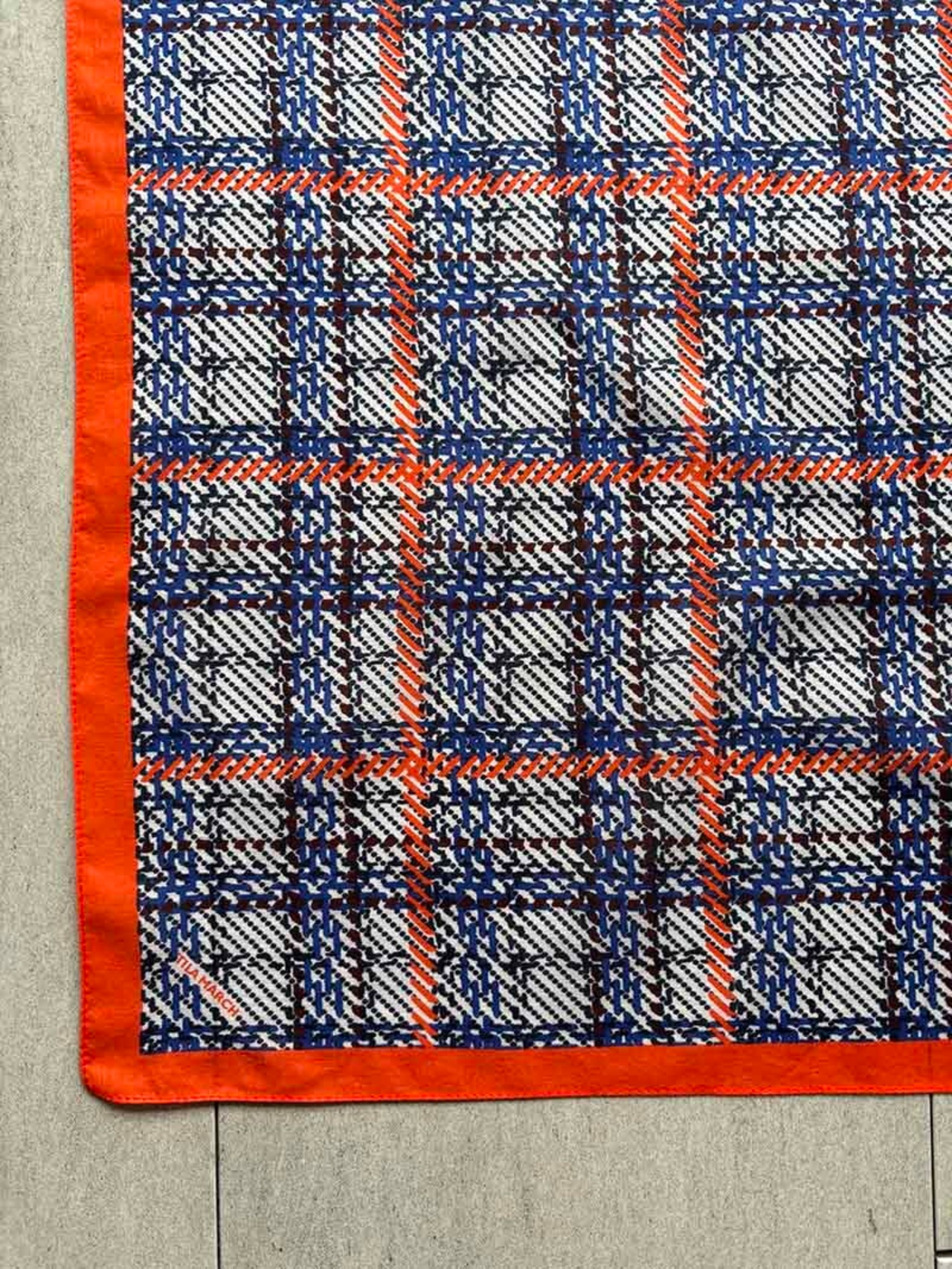 ミニスカーフ　コットンスカーフ　オレンジ系　TILA MARCH　19ack9