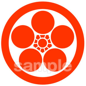 格好いい家紋・007丸に梅鉢（電子印鑑）