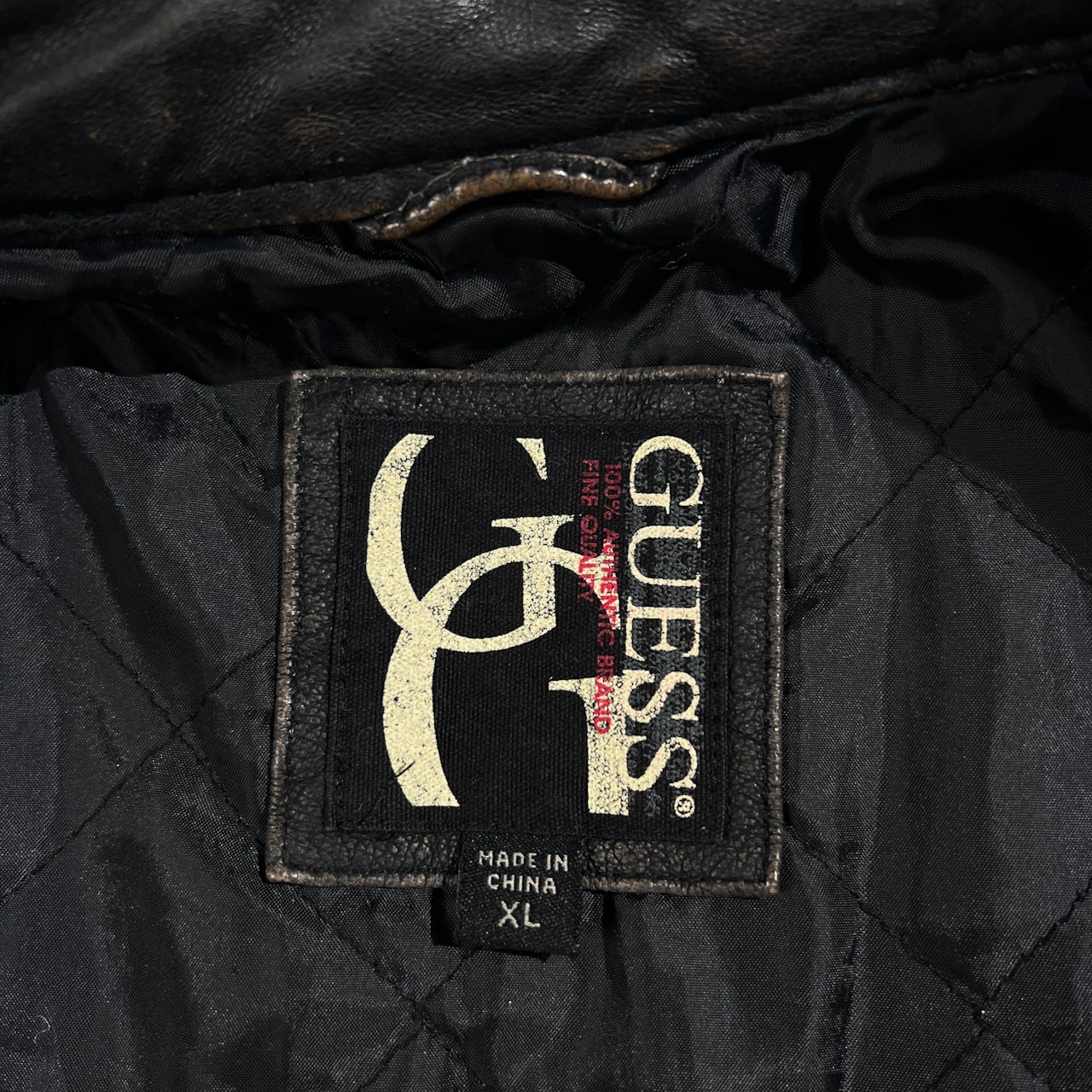 90s 00s 激渋 GUESS ゲス レザー ライダースジャケット サイズ XL /ブラック系/ビンテージ