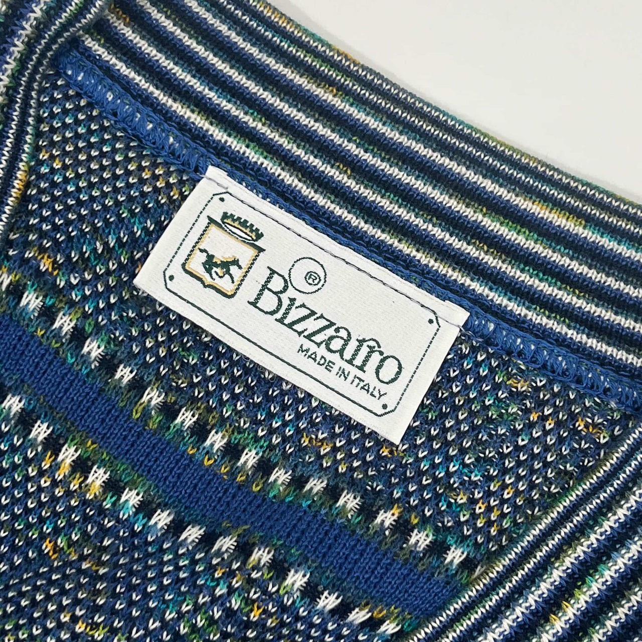 イタリア製 Bizzarro ビザロ 総柄 コットン 長袖 ニット カーディガン M/メンズ