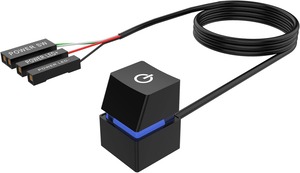 【数量限り】Parishop デスクトップPCケース電源ボタン机械青軸RGB灯2メートル延長線簡単コンパクトで便利 コンピュータ電源スイッチボタン、デスクトップオンオフ制御アダプタ (ブラック)