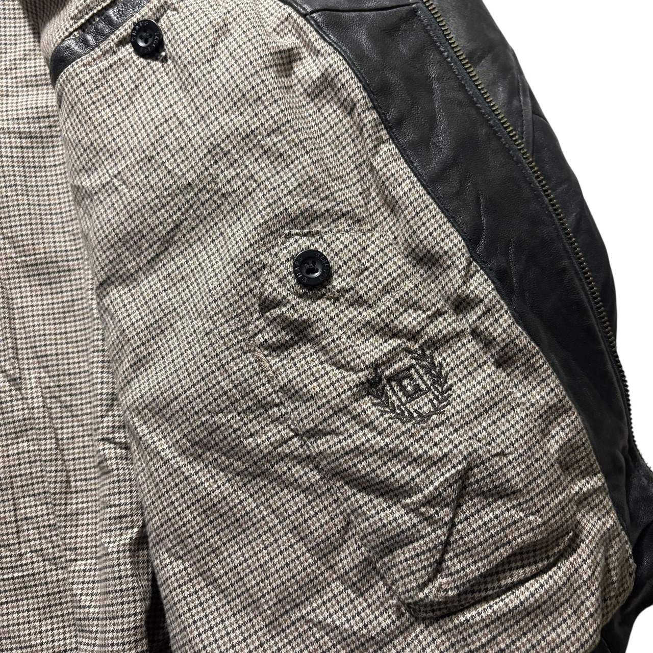 vintage CHAPS black leather drizzler jacket